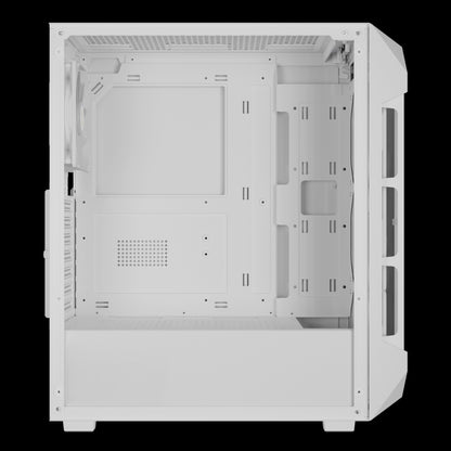 GAMDIAS AURA GC1 ELITE , Mesh RGB Mid-tower GAMING CASE , 4 Built-in 120mm RGB Fans - White