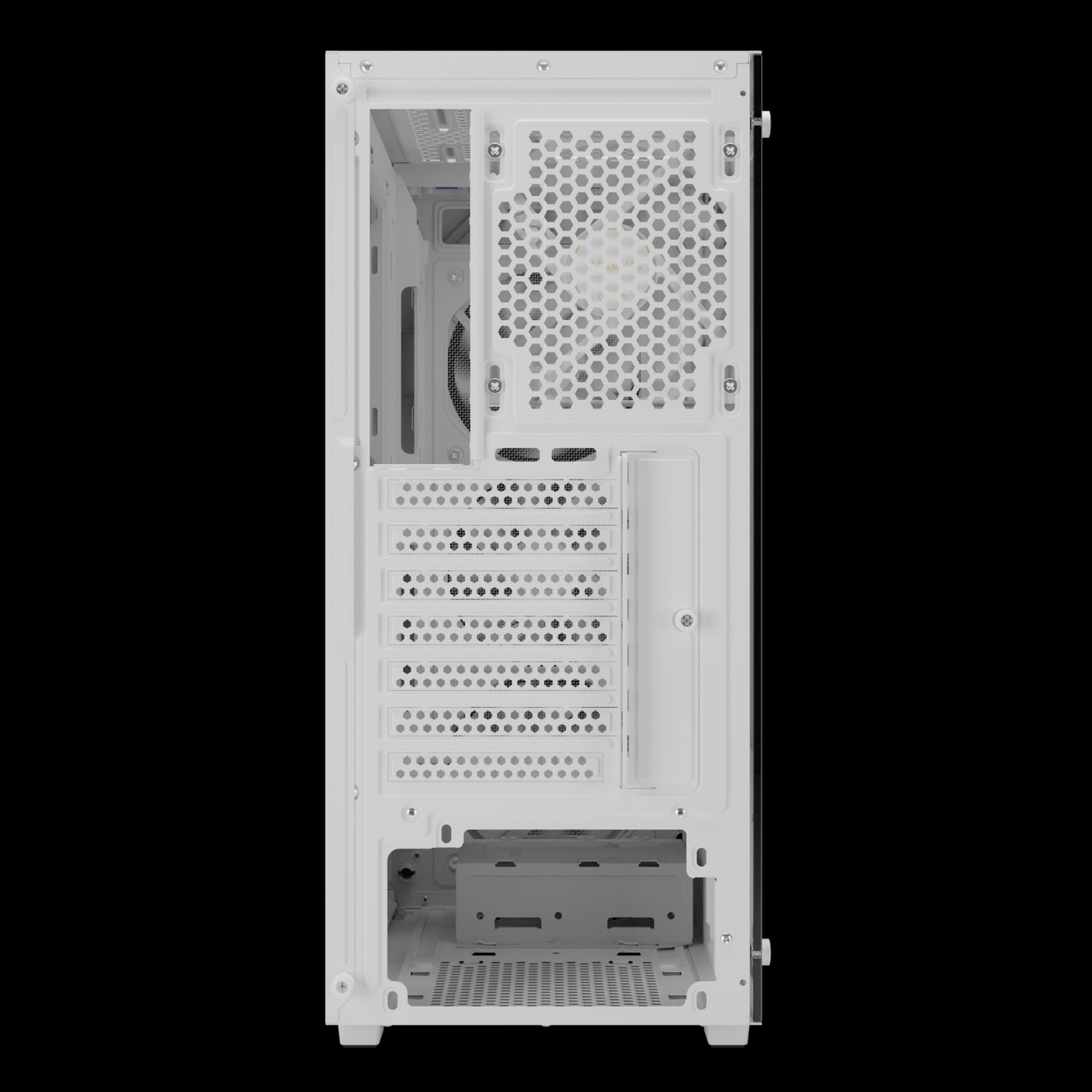 GAMDIAS AURA GC1 ELITE , Mesh RGB Mid-tower GAMING CASE , 4 Built-in 120mm RGB Fans - White