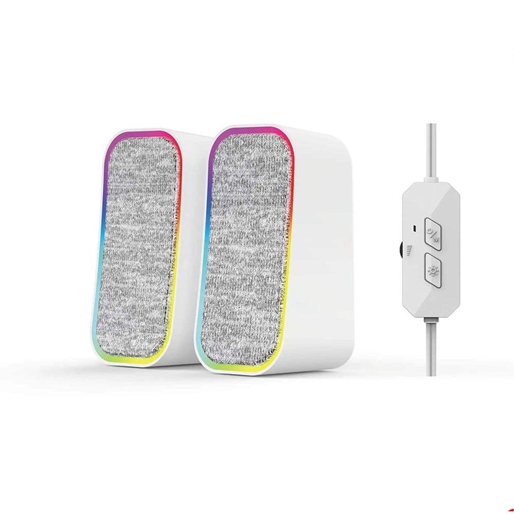 Fantech GS304 GROOVE Dual Mode (Wired & Bluetooth) RGB Gaming Speaker- WHITE