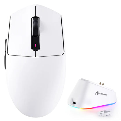 ATTACK SHARK G3 PRO Tri-mode Wireless Gaming Mouse with Charge Dock - White