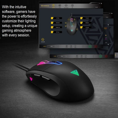 GAMDIAS ZEUS M5 RGB Wired Gaming Mouse ; Adjustable up to 12800 DPI Advanced Gaming Optical Sensor ; Lightweight 99 gram ; 7 Smart Keys ; 10 million Clicks ; Software Support |ZEUS M5