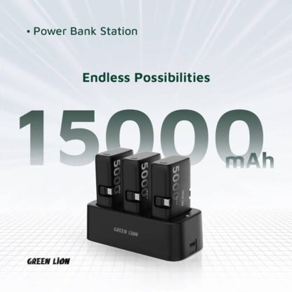 Green Lion 3 In 1 Power Bank Station