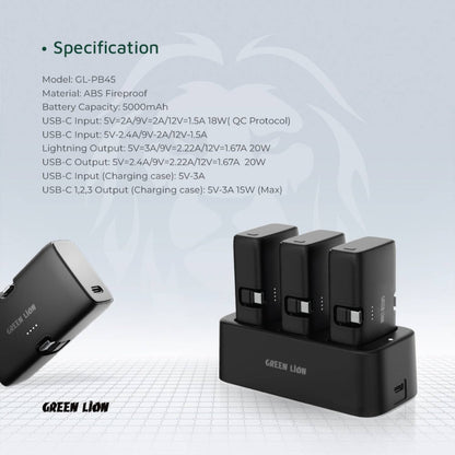 Green Lion 3 In 1 Power Bank Station