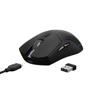GAMDIAS HADES M3 RGB Wireless Gaming Mouse ; low-latency 2.4GHz Wireless, Wired USB Type-C to A, and Bluetooth Connections ; Lightweight 79-gram ; 7 Keys ; Adjustable 10000 DPI Advanced Gaming Optical Sensor |HADES M3