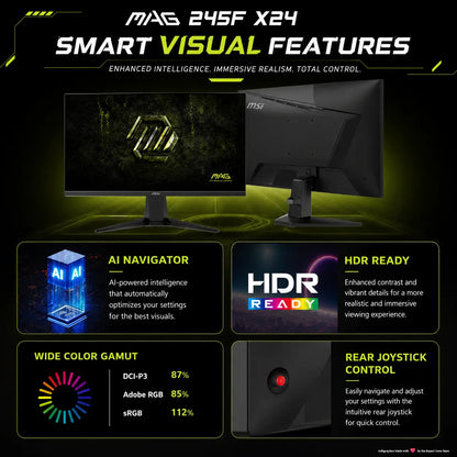 MSI MAG 245F X24 – 24″ FHD 240Hz Rapid IPS Gaming Monitor