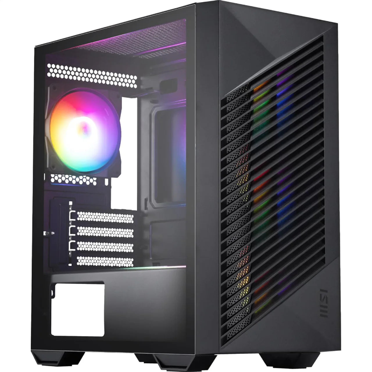 MSI Pro Forge M050A Mini Tower Gaming Case – Micro-ATX/ITX, 4 Auto RGB Fans, Tempered Glass | M050A