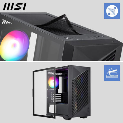MSI Pro Forge M050A Mini Tower Gaming Case – Micro-ATX/ITX, 4 Auto RGB Fans, Tempered Glass | M050A