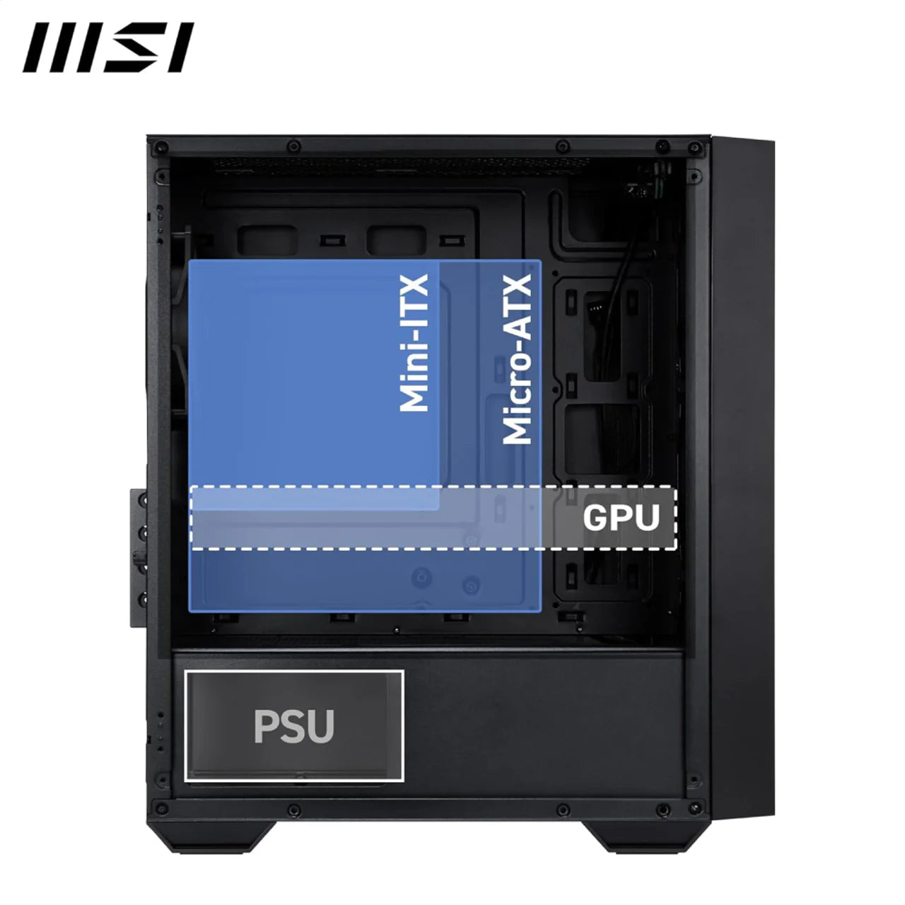 MSI Pro Forge M050A Mini Tower Gaming Case – Micro-ATX/ITX, 4 Auto RGB Fans, Tempered Glass | M050A