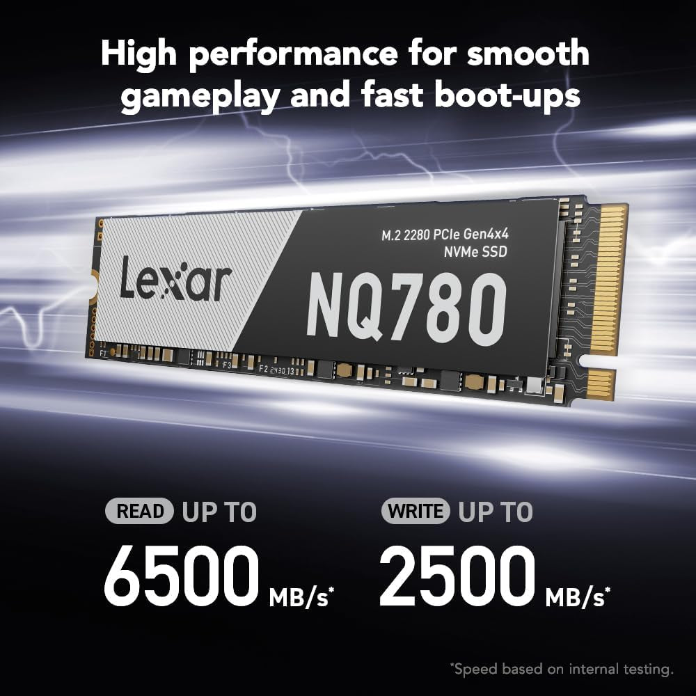 Lexar 1TB NVMe M.2 2280 PCIe Gen4x4 SSD - High-Performance Internal Solid State Drive