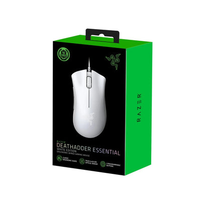RAZER DEATHADDER ESSENTIAL WIRED MOUSE WHITE
