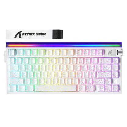 ATTACK SHARK R85 HE Rapid Trigger Keyboard Magnetic Switch with Custom Lightbox - Starlight White Purple