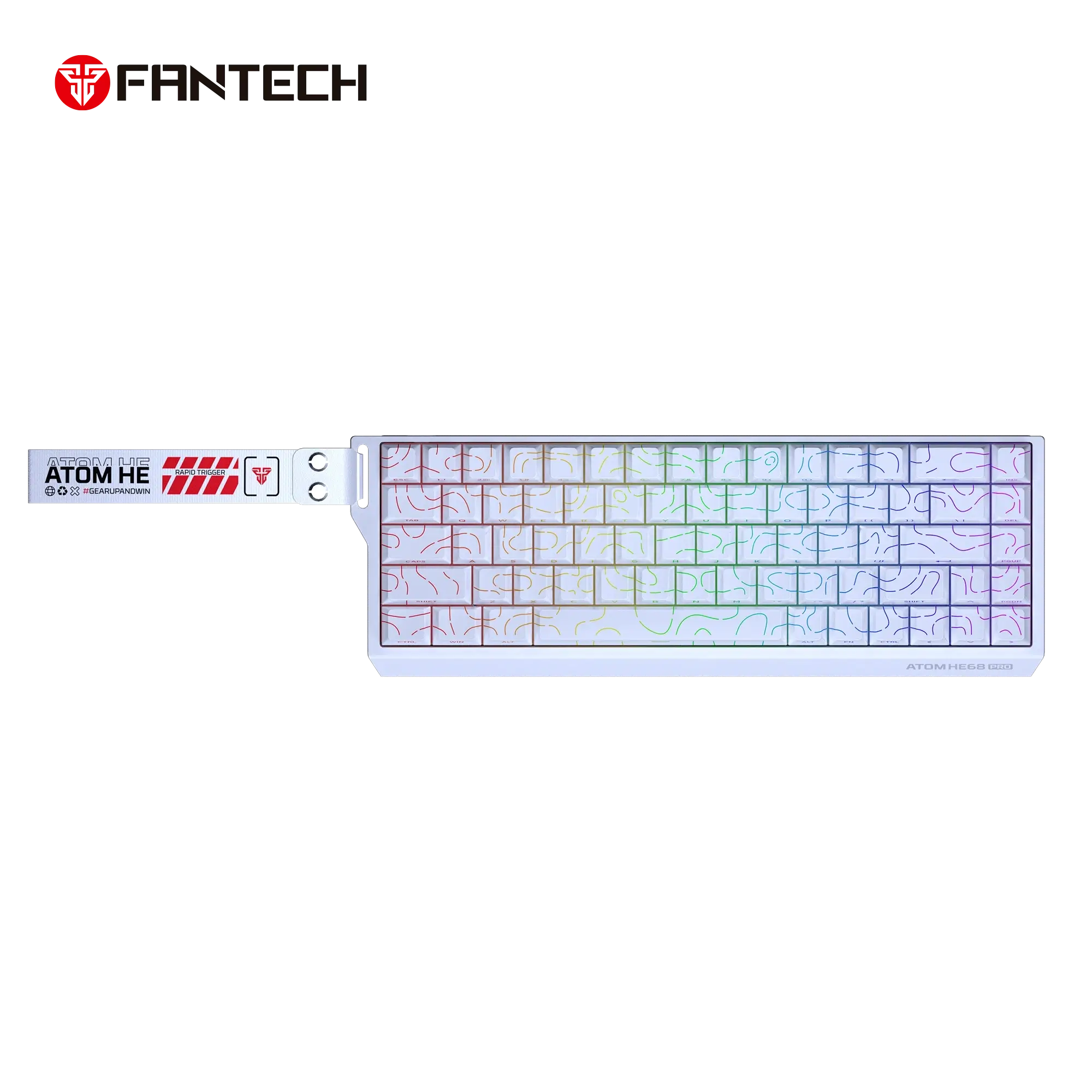 FANTECH ATOM Pro HE68 MK922, High Precision Magnetic Switch Keyboard - White