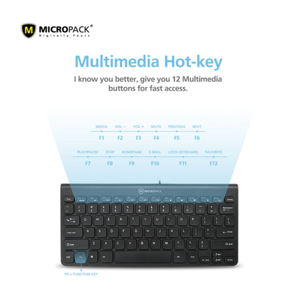 MICROPACK WIRED MINI KEYBOARD K-2208STL