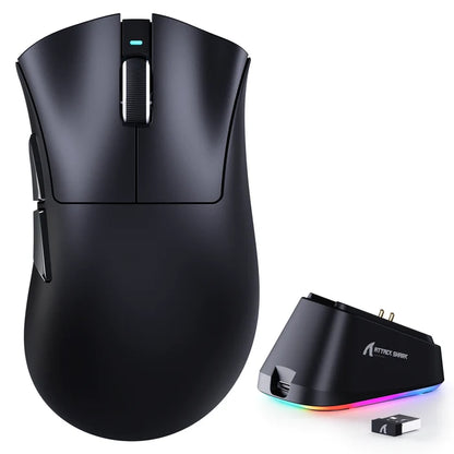 ATTACK SHARK V3PRO Ultra-Light Tri-Mode Gaming Mouse with Charging Dock - Black