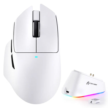 ATTACK SHARK V6 Ultra-Light Tri-Mode Gaming Mouse -  White