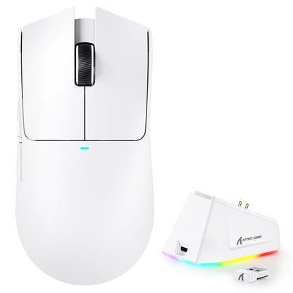 ATTACK SHARK X11 Wireless Gaming Mouse with Charging Dock - White