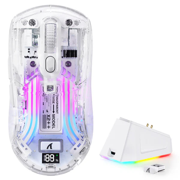 ATTACK SHARK X2PRO Wireless Gaming Mouse with Charging Dock - WHITE