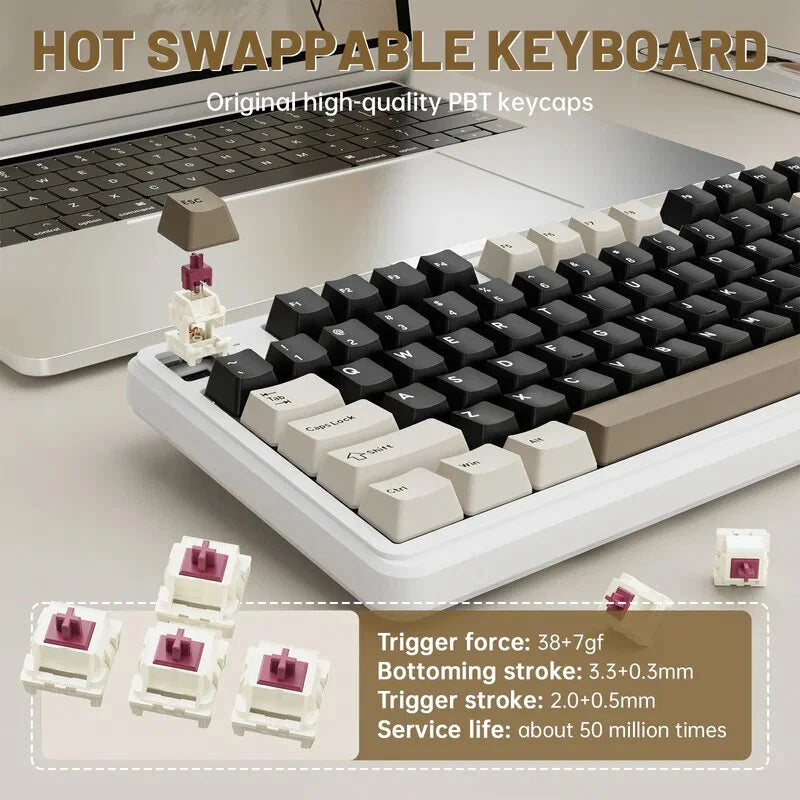Attack Shark X98 PRO Wireless Gaming Keyboard - Cheese White
