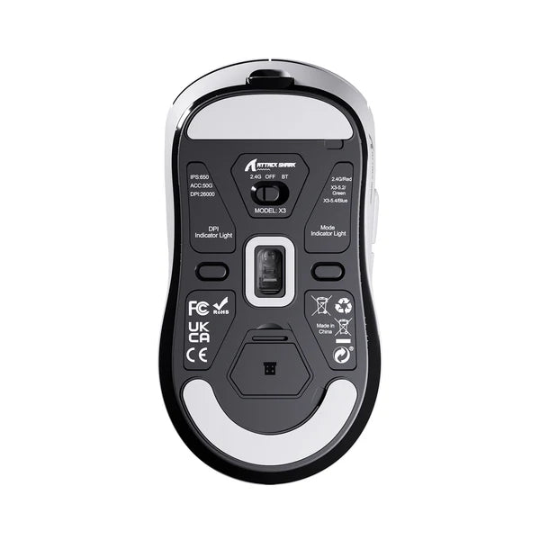 ATTACK SHARK X3 Wireless Gaming Mouse - WHITE