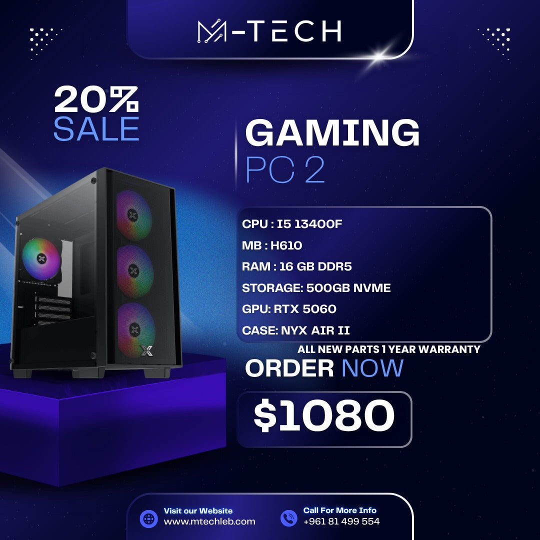 PC OFFER 2 : I5 13400F 16GB 500GB RTX 5060