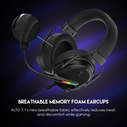 Fantech HG26 ALTO, USB 7.1 Virtual surround sound Gaming Headset With RGB lighting, Detachable Microphone, Crystal-clear & Powerful Sound
