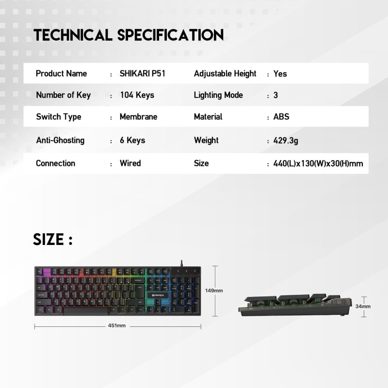 Fantech P51 Wired Gaming Set, 5in 1 The Essential Gaming Bundle