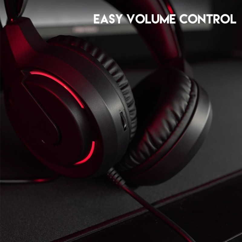 Fantech HQ53 FLASH Gaming Headset with LED Red Illumination and Crystal Clear Audio | BLACK