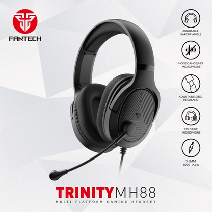 Fantech MH88 TRINITY GamingHeadset, Comfortable Fit, Multiplatform Compatibility | BLACK