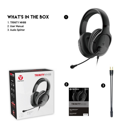 Fantech MH88 TRINITY GamingHeadset, Comfortable Fit, Multiplatform Compatibility | BLACK