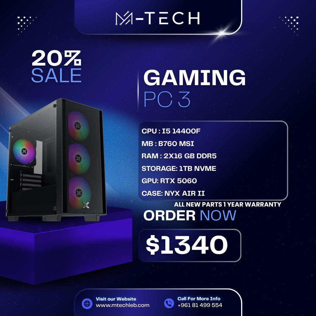 PC OFFER 3 : I5 14400F 32GB 1TB RTX 5060