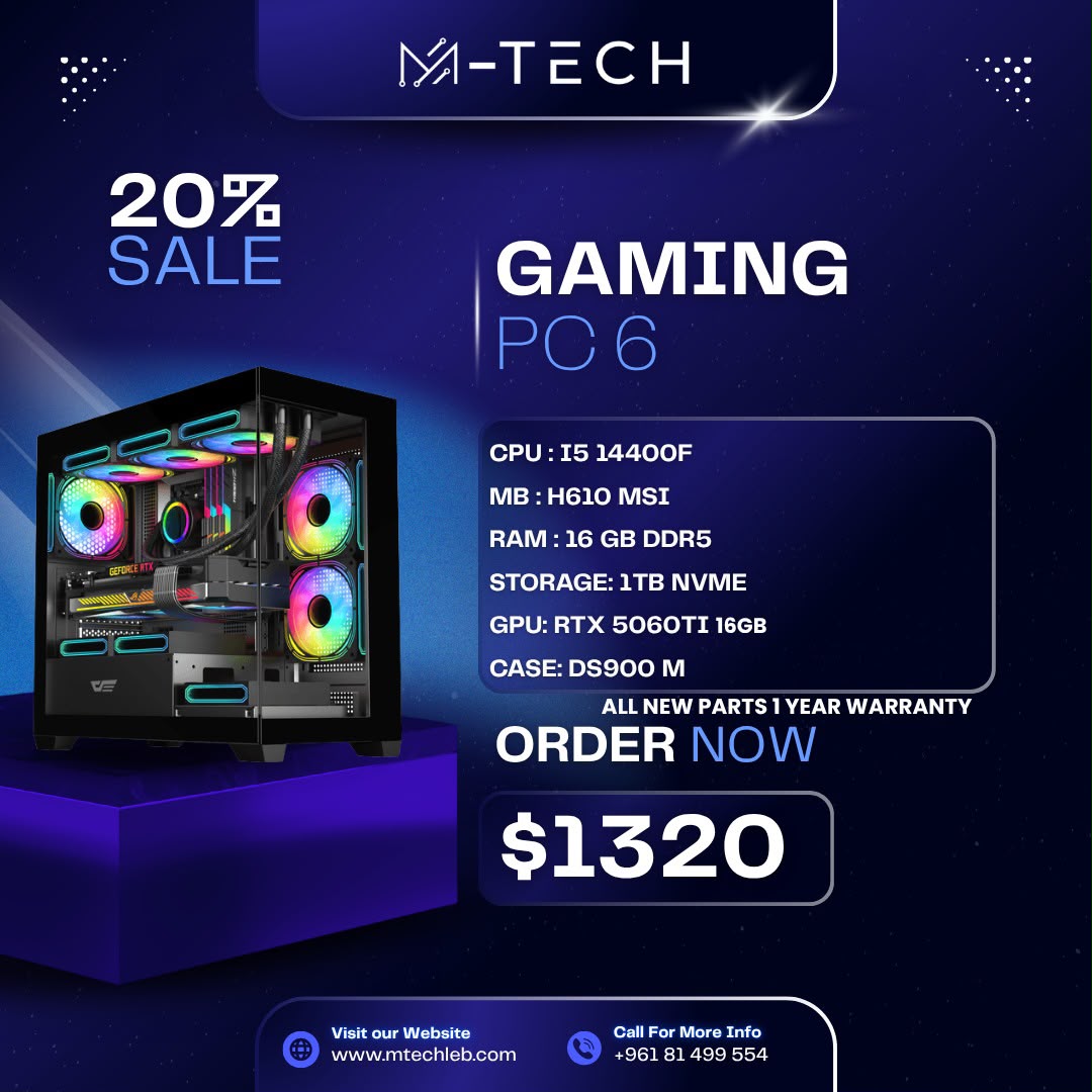 PC OFFER 6 : I5 14400F RTX 5060TI 16GB