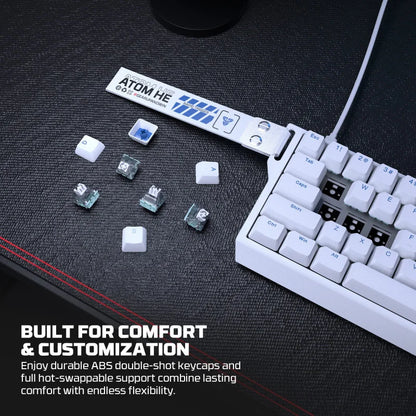 FANTECH ATOM HE68 MK811, High‑Precision Magnetic‑Switch Mechanical Keyboard - White