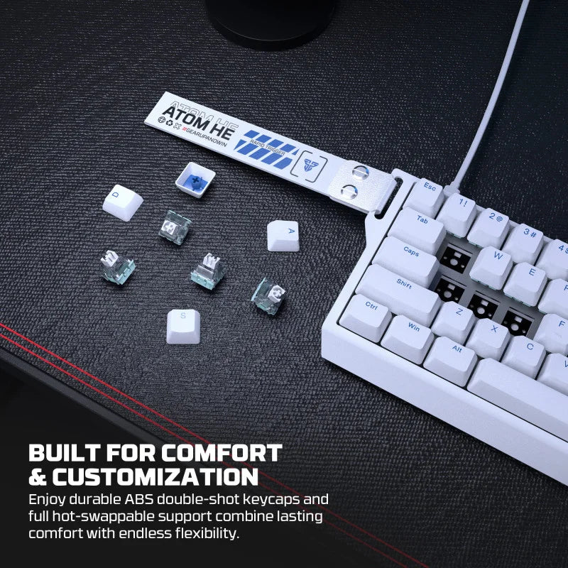 FANTECH ATOM HE68 MK811, High‑Precision Magnetic‑Switch Mechanical Keyboard - White