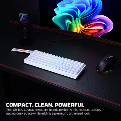 FANTECH ATOM Pro HE68 MK922, High Precision Magnetic Switch Keyboard - White