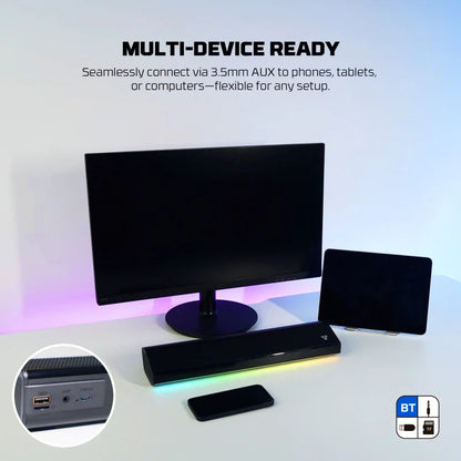 FANTECH BS162 GROOVE BAR PRO , 4-Mode Connectivity Speaker with Powerful Sound, and RGB Lights