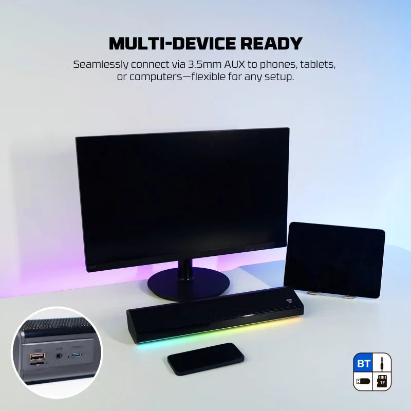 FANTECH BS162 GROOVE BAR PRO , 4-Mode Connectivity Speaker with Powerful Sound, and RGB Lights
