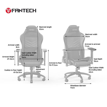 FANTECH GC192 Ledare Gaming Chair - GREY