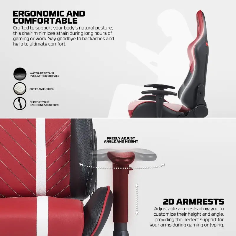 FANTECH GC194 Ergonomic Gaming Chair - RED