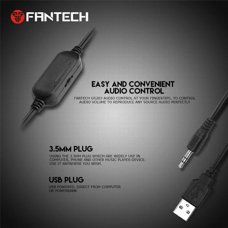 Fantech GS203 BEAT USB RGB Gaming & Music Speaker - Black