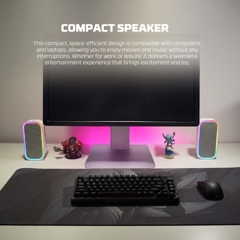 Fantech GS304 GROOVE Dual Mode (Wired & Bluetooth) RGB Gaming Speaker- BLACK