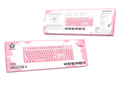 Fantech K613L FIGHTER II, Mechanical  Wired Gaming Keyboard | PINK