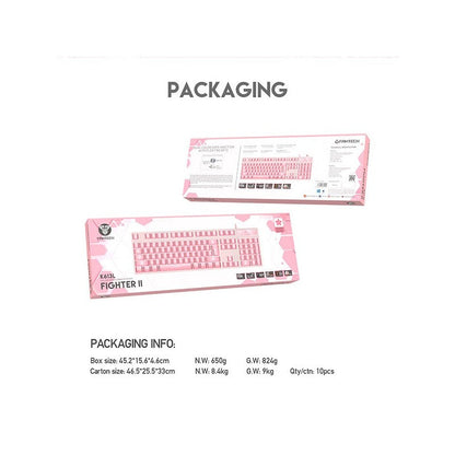 Fantech K613L FIGHTER II, Mechanical  Wired Gaming Keyboard | PINK