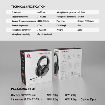 Fantech MH88 TRINITY Gaming Headset, Comfortable Fit, Multiplatform Compatibility | WHITE