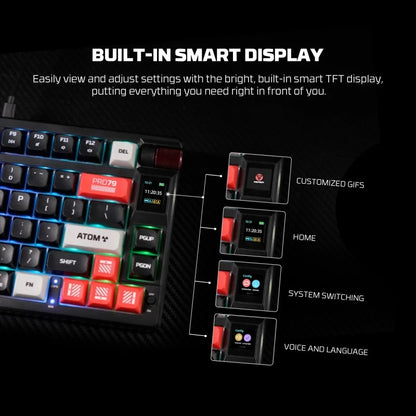 FANTECH MK917 ATOM PRO79, 3 Modes: Bluetooth, Wireless & Wired, Built-in Battery, Mechanical Gaming Keyboard - WHITE