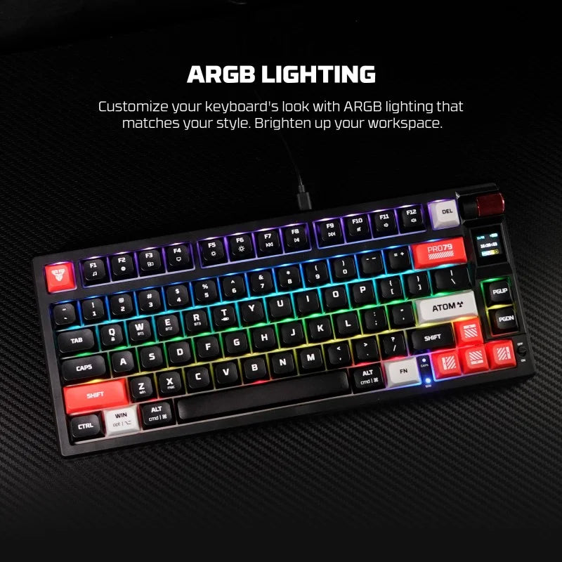 FANTECH MK917 ATOM PRO79, 3 Modes: Bluetooth, Wireless & Wired, Built-in Battery, Mechanical Gaming Keyboard - WHITE