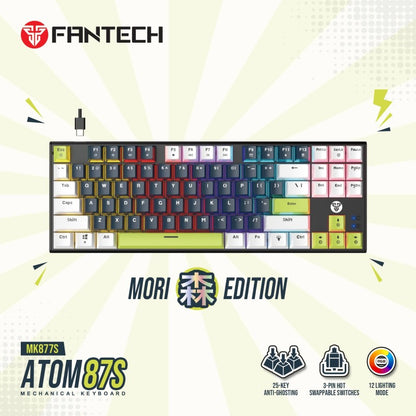 Fantech MORI Edition MK877S - ATOM87S, Wired Mechanical Keyboard Blue