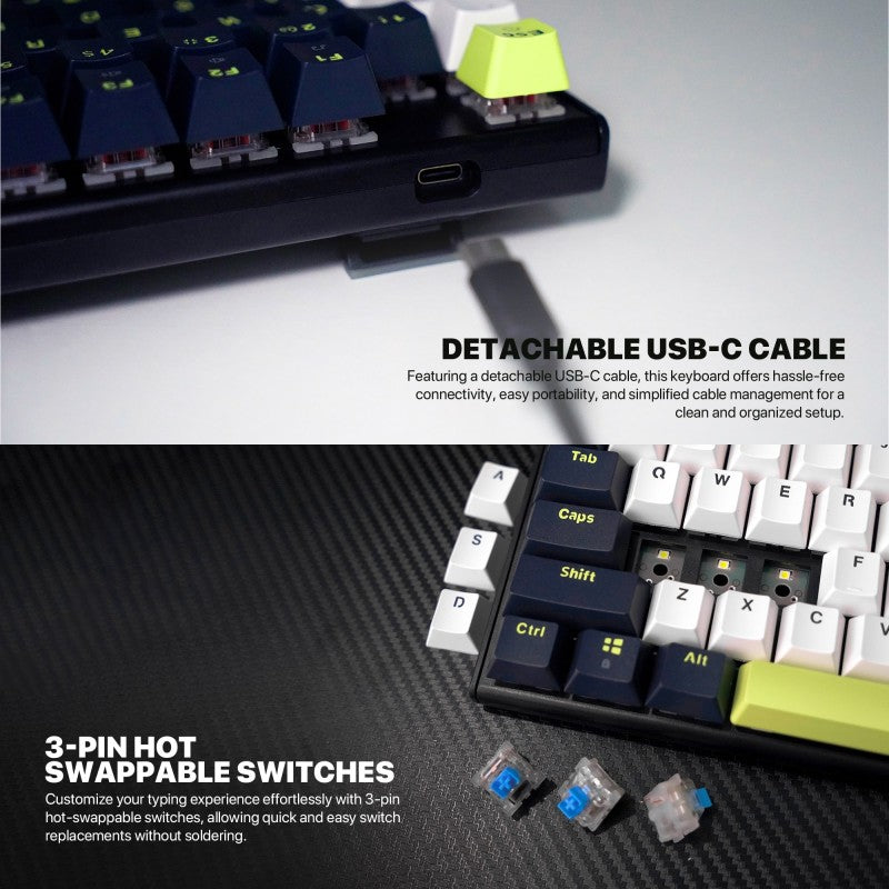 Fantech MORI Edition MK877S - ATOM87S, Wired Mechanical Keyboard Blue