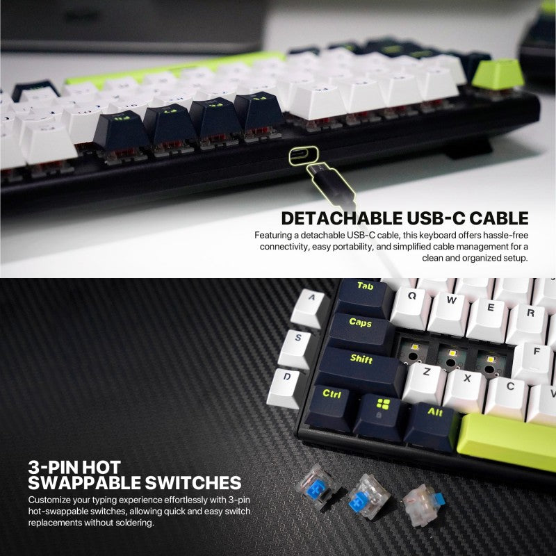 Fantech MORI Edition MK878S - ATOM104S, Wired Mechanical Keyboard BLUE