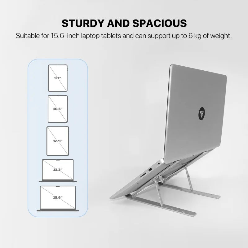 FANTECH NS11 Portable Aluminum Laptop Stand – Adjustable Height & Angle, Fits Up to 15.6" Laptops, Free Pouch Included