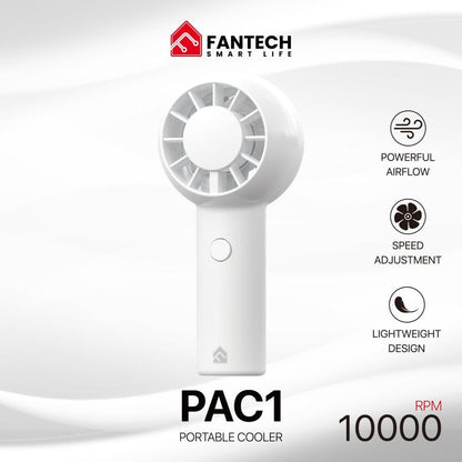 FANTECH PAC1 Portable Cooler, Turbo Fan, 3-Speed Control, Pocket-Sized Design, and Rechargeable Battery Mini fan